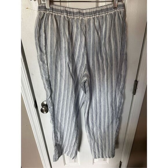 Stripped wide leg linen pants size 8 - Picture 2 of 5